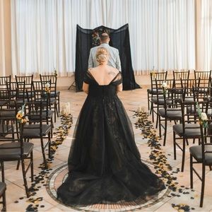 David’s bridal Black Embellished Wedding Gown